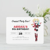 Harley Quinn Birthday Einladung (Stehend Vorderseite)