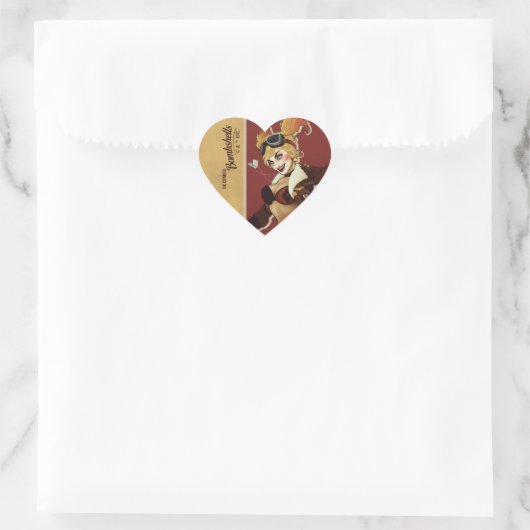 Harley Quinn Bombshells Pinup Herz-Aufkleber (Tasche)