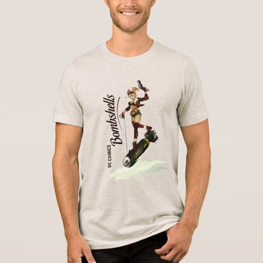 Harley Quinn Bombshells Pinup Tri-Blend Shirt (Vorderseite)