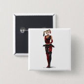 Harley Quinn Button (Vorne & Hinten)