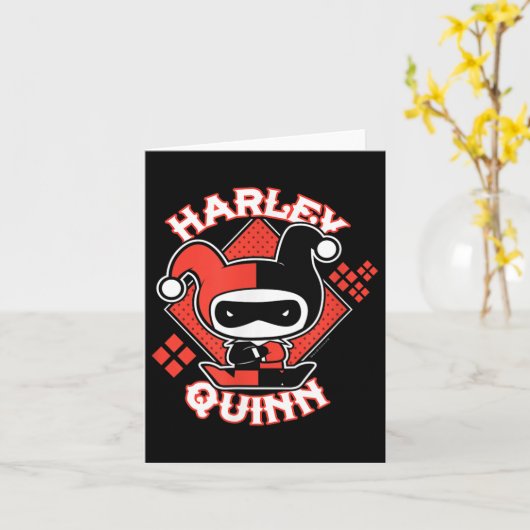 Harley Quinn Chibi Karte (Gelbe Blume)