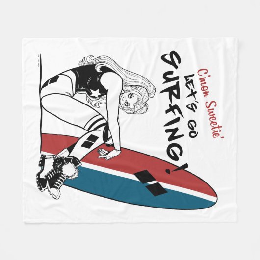 Harley Quinn - Lass uns surfen gehen Fleecedecke (Vorderseite (Horizontal))