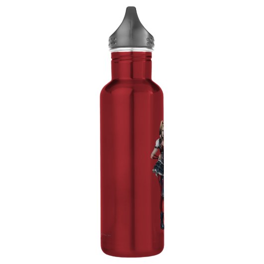 Harley Quinn mit Fuzzy Dice Edelstahlflasche (Links)