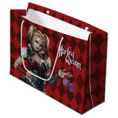 Harley Quinn mit Fuzzy Dice Große Geschenktüte (Vorderseite Schrägansicht)