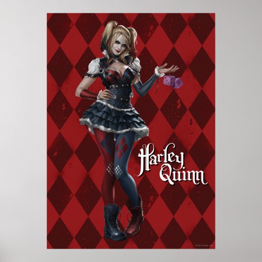 Harley Quinn mit Fuzzy Dice Poster (Vorne)