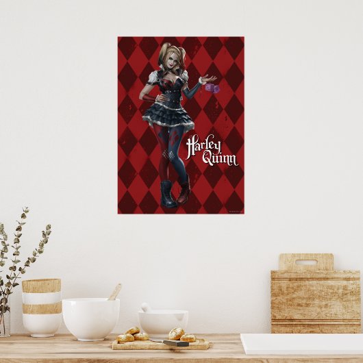 Harley Quinn mit Fuzzy Dice Poster (Küche)