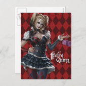 Harley Quinn mit Fuzzy Dice Postkarte (Vorne/Hinten)