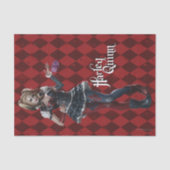 Harley Quinn mit Fuzzy Dice Seidenpapier (Vorderseite)