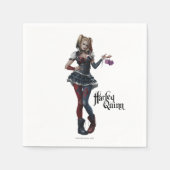 Harley Quinn mit Fuzzy Dice Serviette (Vorderseite)