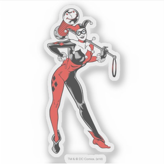 Harley Quinn mit Mallet Aufkleber (Vorderseite)