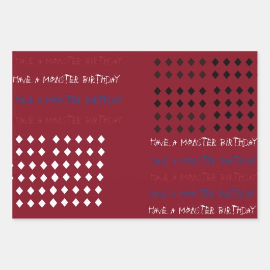 Harley Quinn Monster Birthday Wrapping Paper Geschenkpapier Set (Vorderseite)