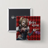 Harley Quinn With Fuzzy Dice Button (Vorne & Hinten)