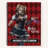 Harley Quinn Zeichnend mit Fuzzy Dice Notizblock (Vorderseite)