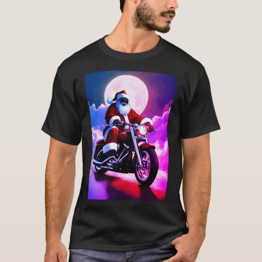 "Harley Santa Ride: Festive Biker T-Shirt (Vorderseite)
