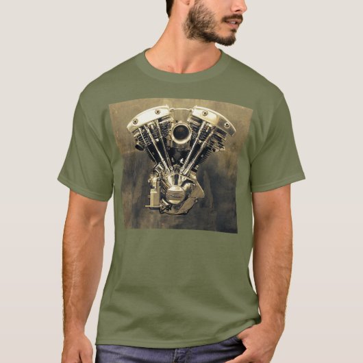 Harley Shovelhead V-DoppelFoto #1 T-Shirt (Vorderseite)