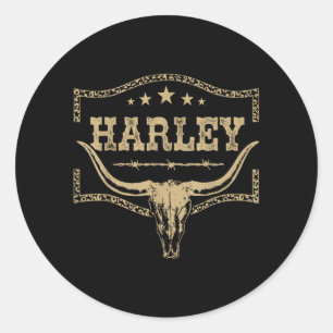 Harley Vintage Design Männer Frauen Kinder Runder Aufkleber