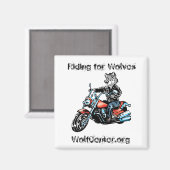 Harley Wolf Square Magnet (Vorderseite/Rückseite)
