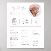 HARLOW 1. Geburtstag Meilensteine Infografik 8x10 Poster (Vorne)