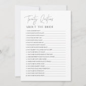 HARLOW 20 Fragen zur Bride Game Card Einladung (Vorderseite)