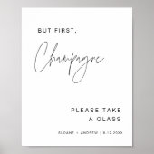 HARLOW, aber First Champagne Wedding Sign Poster (Vorne)