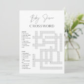 HARLOW Baby Dusche Crossword Game Card Einladung (Stehend Vorderseite)