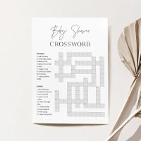 HARLOW Baby Dusche Crossword Game Card