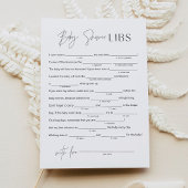 HARLOW Baby Shower Libs füllen Sie das Blank Game Einladung