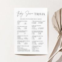 HARLOW Baby Trivia Baby Showkarte