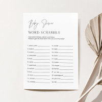 HARLOW Baby Word Scramble Baby Showkarte
