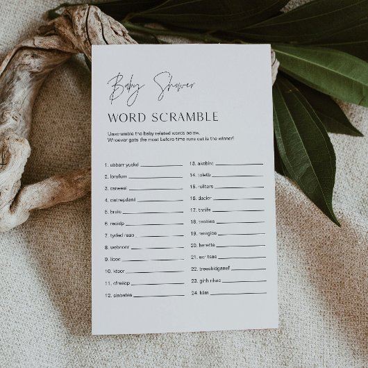 HARLOW Baby Word Scramble Baby Showspiel