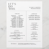 HARLOW Brautparty Zeitleiste, Route und Details (Vorderseite)