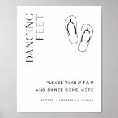 HARLOW Dancing Feet Wedding Flip Flops Sign Poster (Vorne)