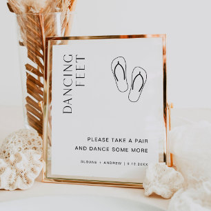 HARLOW Dancing Feet Wedding Flip Flops Sign Poster