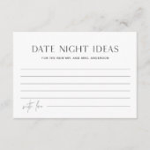 HARLOW Date Night Ideas Brautparty Card Begleitkarte (Vorderseite)