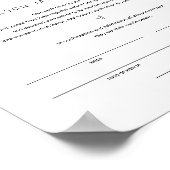 HARLOW-Eheurkunde 8.5x11 Poster (Ecke)