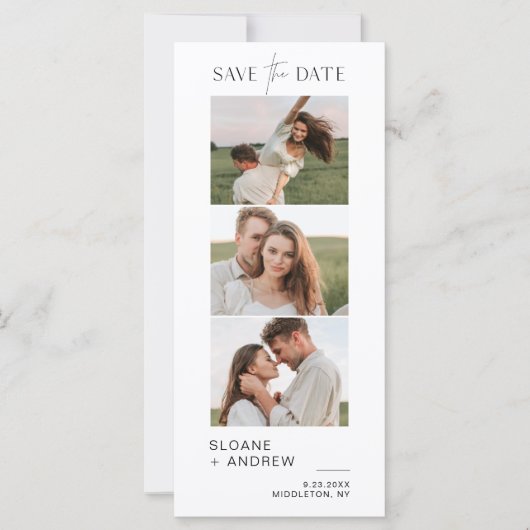 HARLOW Foto Strippen Minimalistisch Save the Date  (Vorderseite)