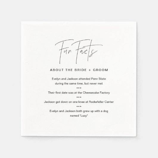 HARLOW Fun Fakten über Braut und Bräutigam (Set vo Serviette (Vorderseite)