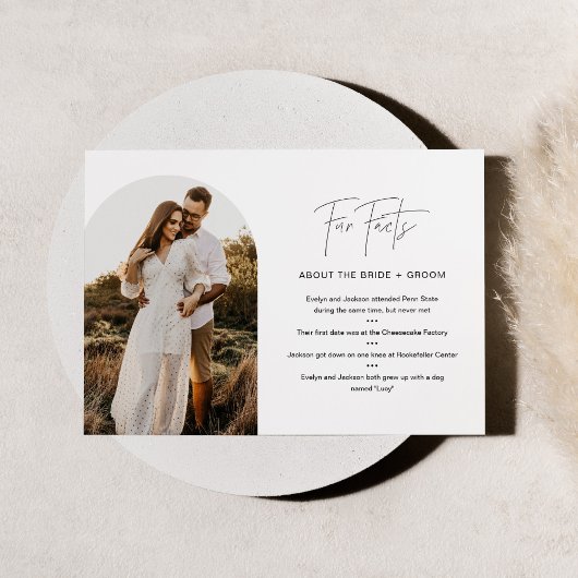 HARLOW Fun Fakten über die Braut und die Erdenkart Einladung
