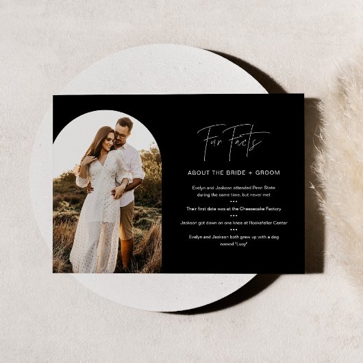 HARLOW Fun Fakten über die Braut und die Erdenkart Einladung