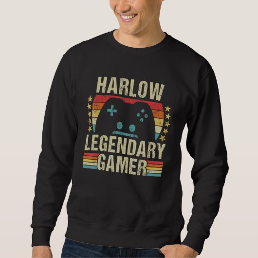 Harlow Gamer Retro Gaming Vintag Game personalisie Sweatshirt (Vorderseite)