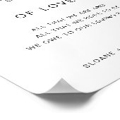 HARLOW Generation der Liebe Hochzeitszeichen Poster (Ecke)