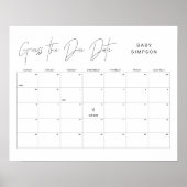 HARLOW Guess the due Date Baby Shower Game 16x20 Poster (Vorne)