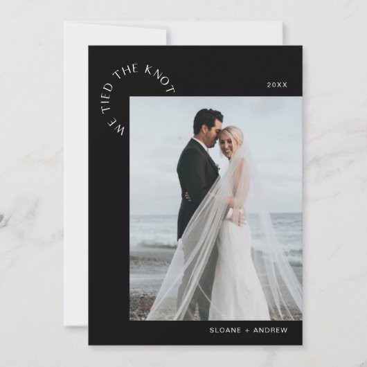 HARLOW Hochzeit Elopement Wir tippen den Knoten - Einladung (Vorderseite)