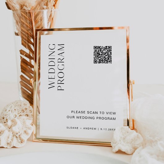 HARLOW Hochzeitsprogramm QR-Code Hochzeitsschild Poster