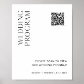 HARLOW Hochzeitsprogramm QR-Code Hochzeitsschild Poster (Vorne)