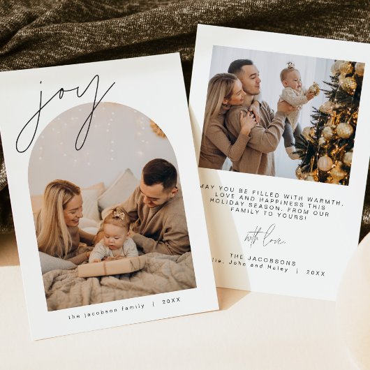 HARLOW Joy Edgy Modern Arch Foto Holiday Invitati Einladung