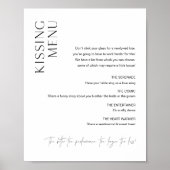 HARLOW Kissing Menu Wedding Sign Poster (Vorne)