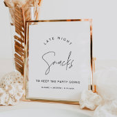 HARLOW Late Night Snacks Wedding Sign Poster