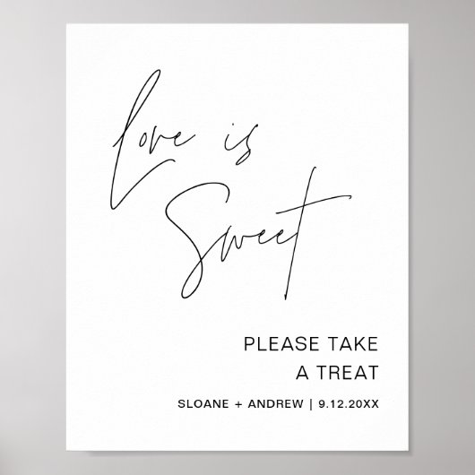 HARLOW Liebe ist süße Gastgeschenk Hochzeit Zeiche Poster (Vorne)