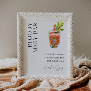 HARLOW Minimalistisch Bloody Mary Bar Sign Poster